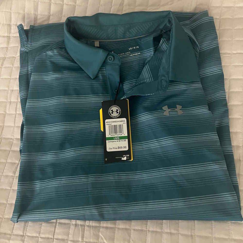 Large Under Armour Golf Shirt Blue